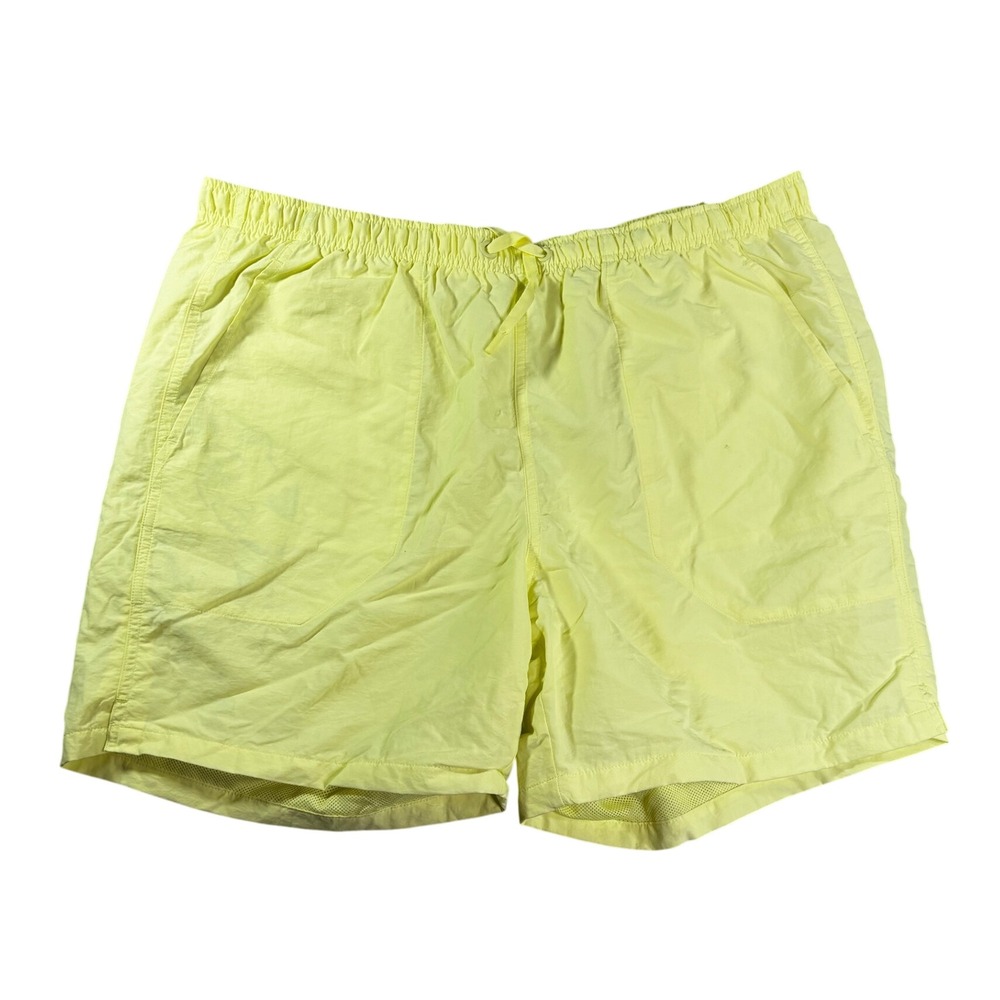 DSG Mens 6 Inch Rec Short Neon Yellow Relaxed Fit Athletic Gym Shorts Size L NWT
